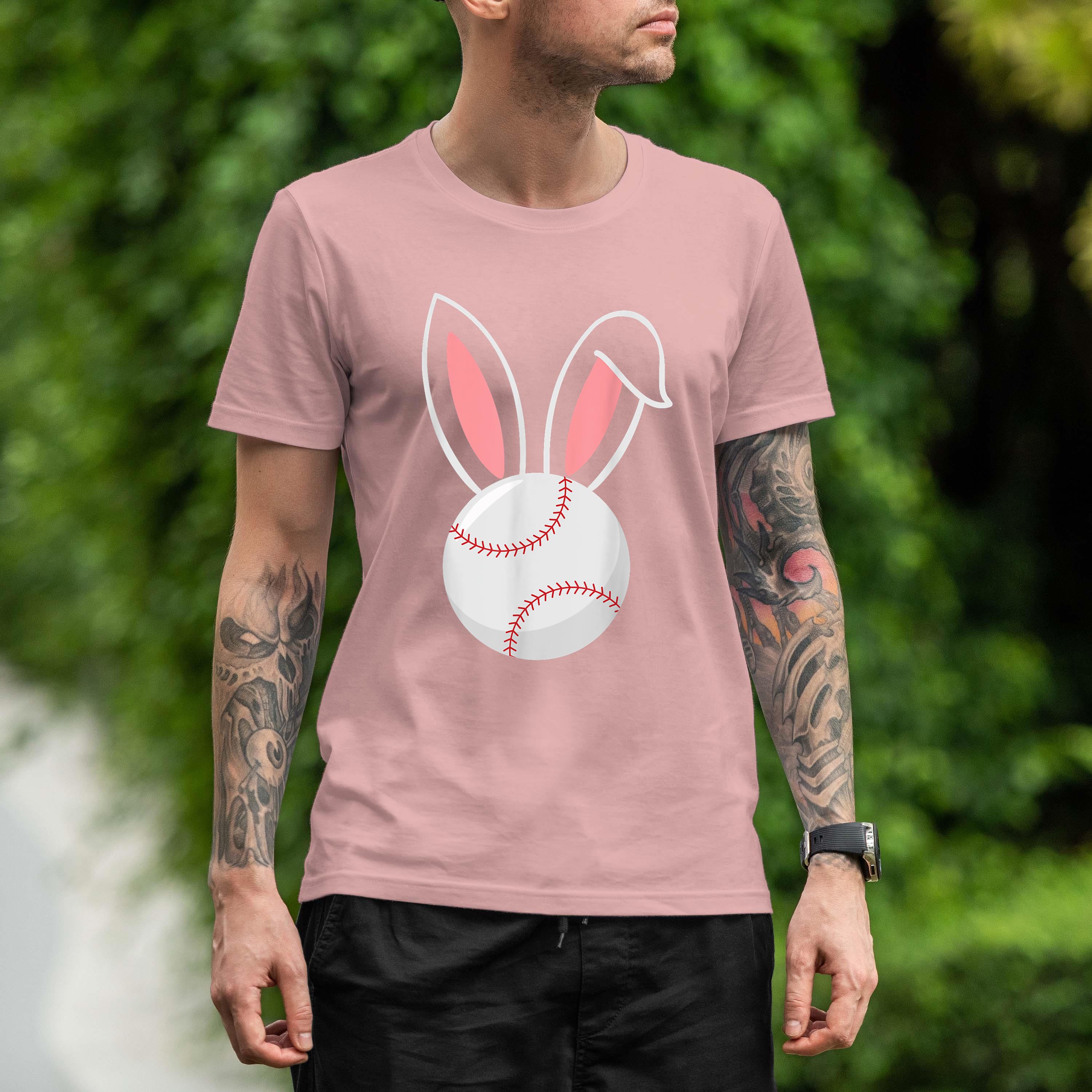 Easter Baseball Bunny Ears Funny Baseball Fan Easter Bunny Shirt 